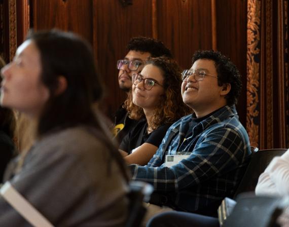 Mind Bytes attendees listening to talks. Photo by Alan Klehr.