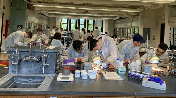 Students working in a lab